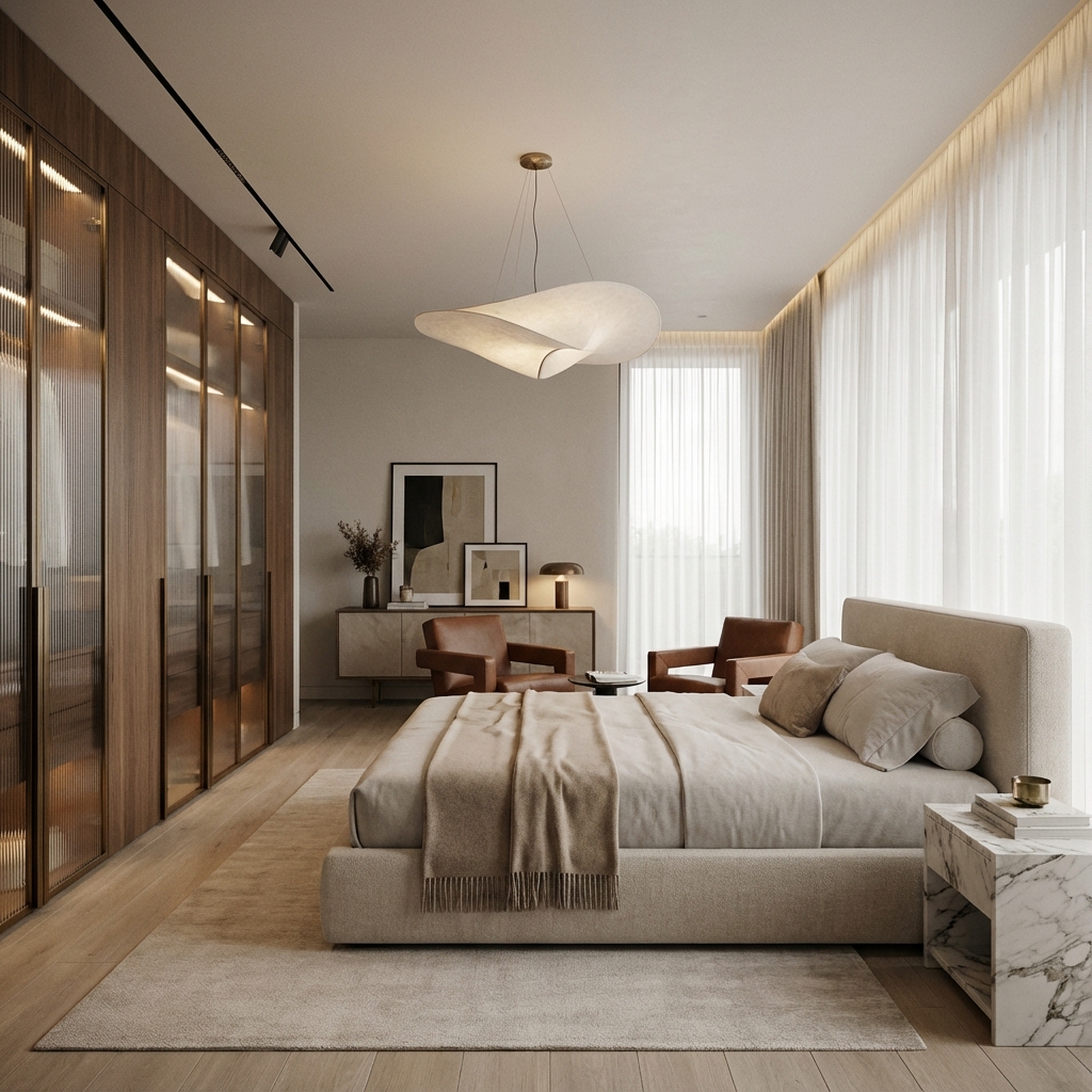 Luxury Bedroom with custom wardrobes